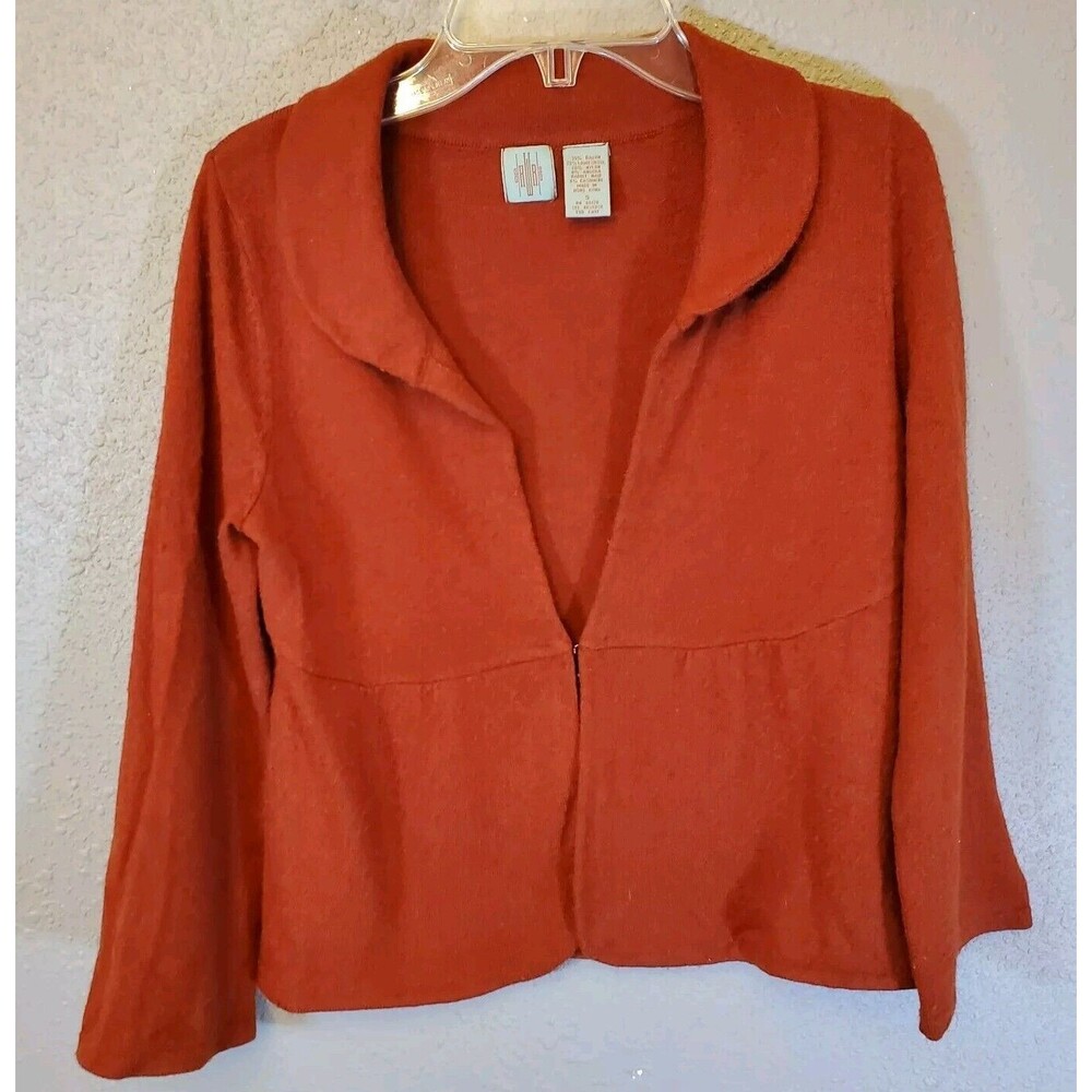 HWR Anthropologie Women's Wool Blend Cardigan Sweater Size Small Rust